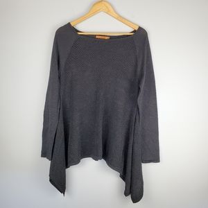 BELLDINI Black Open Knit Lightweight Sweater, Size Large